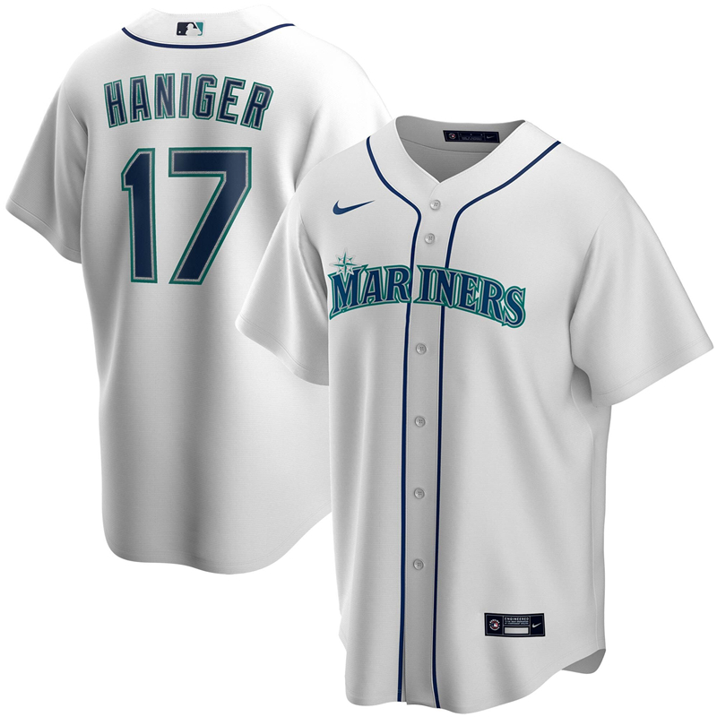 2020 MLB Men Seattle Mariners #17 Mitch Haniger Nike White Home 2020 Replica Player Jersey 1